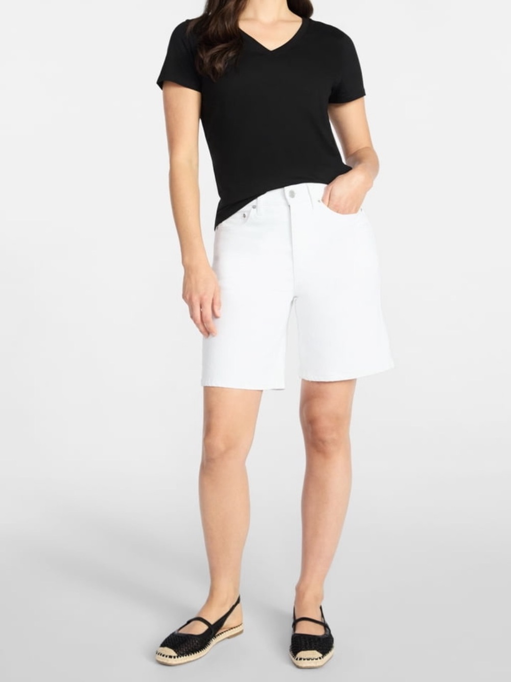 Women's High Rise Denim Bermuda Shorts Size 0